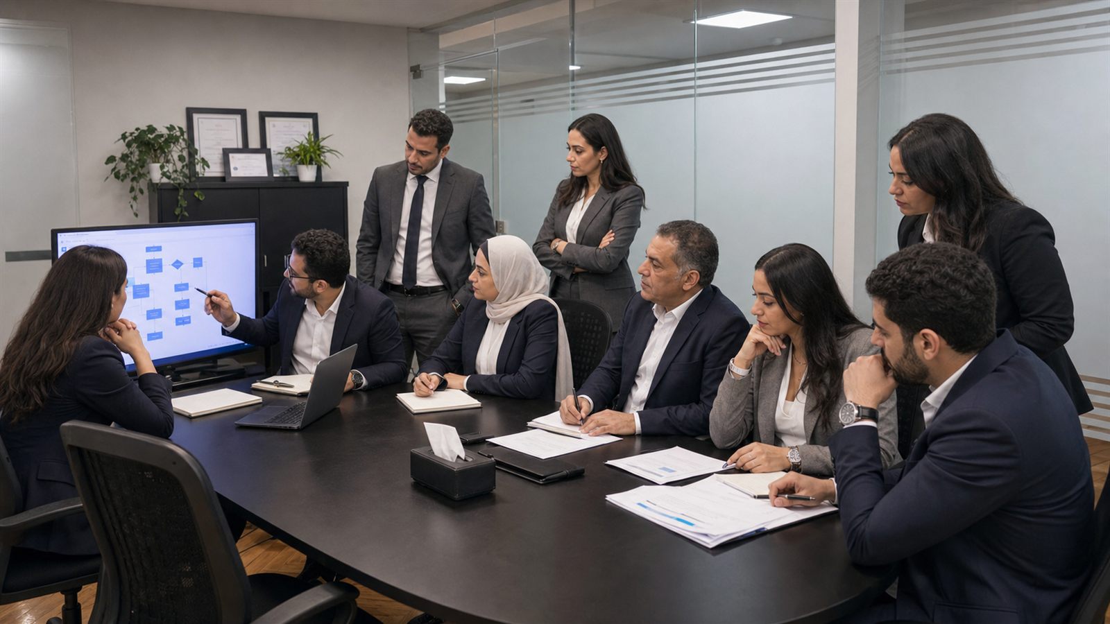 فريق أس أف إيه يناقش مسارات العمل القانونية والضريبية والإدارية